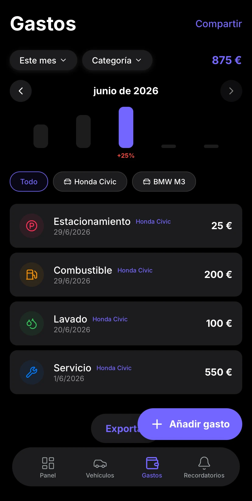 Aufix iOS Expenses Preview