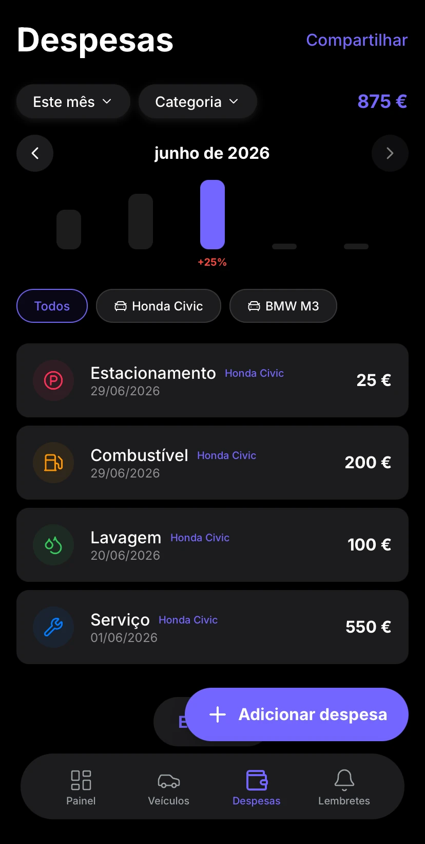Aufix iOS Expenses Preview