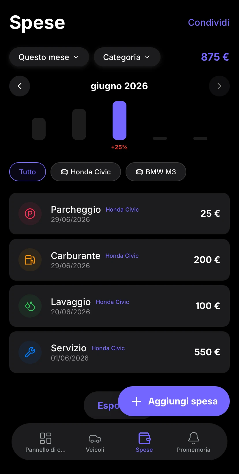 Aufix iOS Expenses Preview