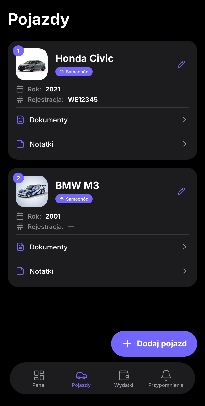 Aufix iOS Vehicles Preview