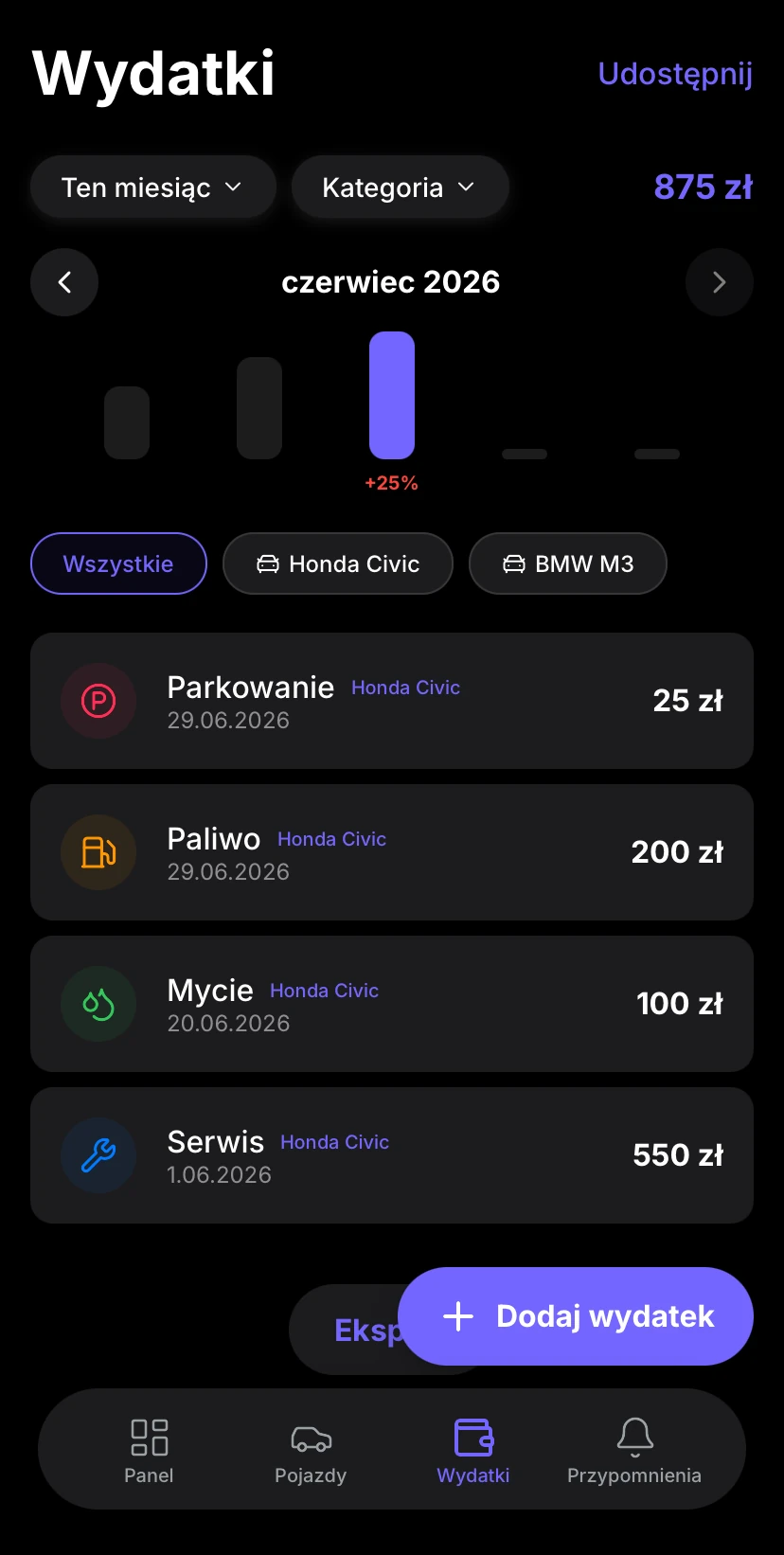 Aufix iOS Expenses Preview