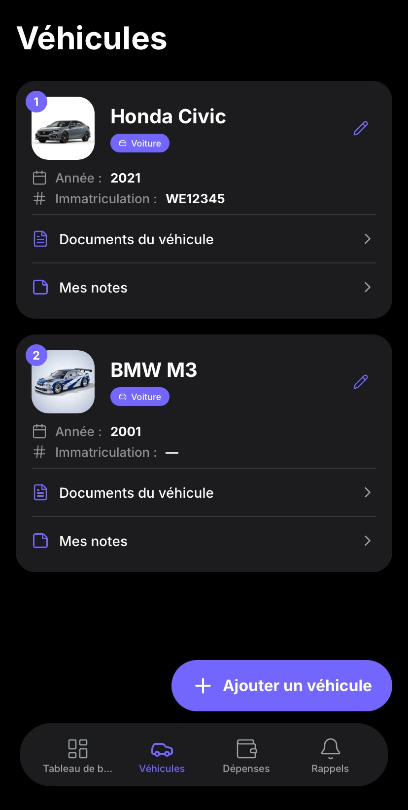 Aufix iOS Vehicles Preview