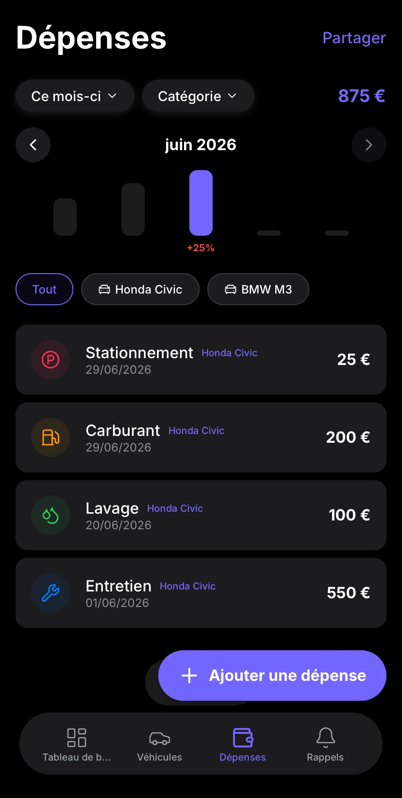 Aufix iOS Expenses Preview