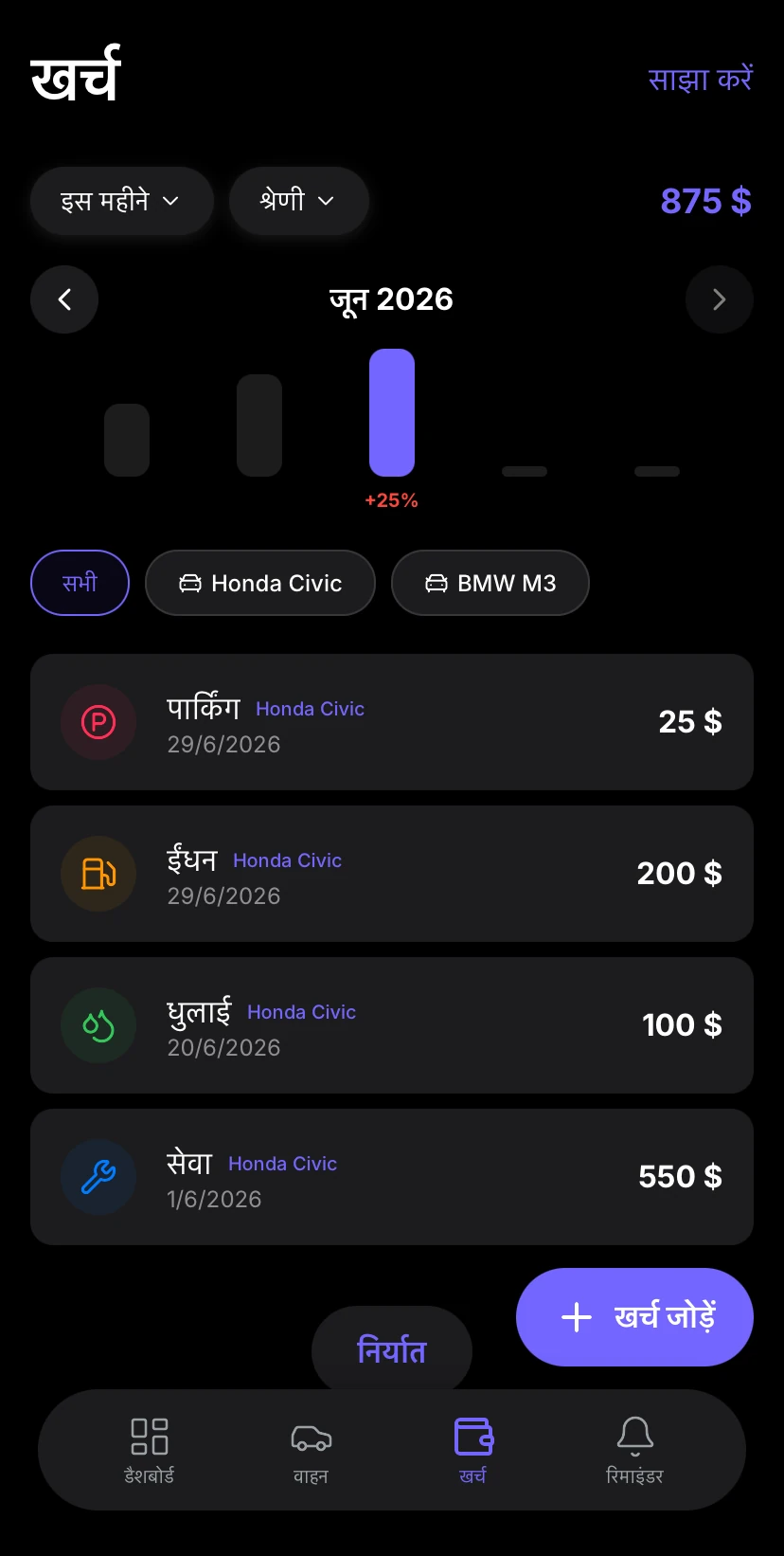 Aufix iOS Expenses Preview